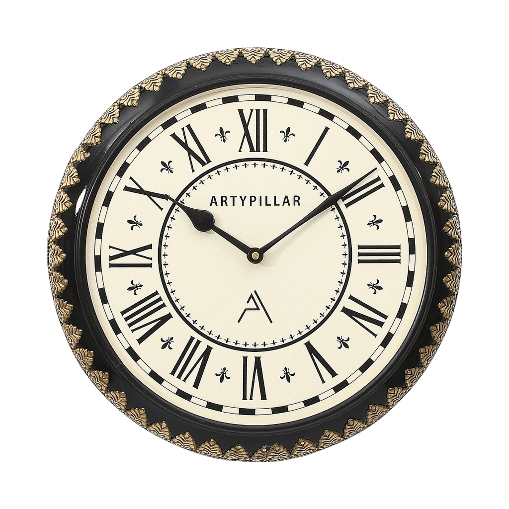 Artypillar 12-Inch Round Metal Emboss Wall Clock