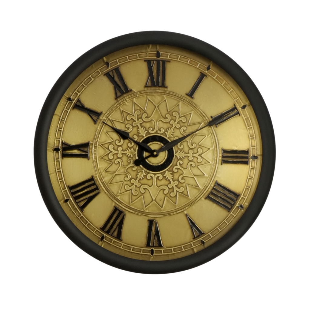 Artypillar Roman Numeral Round Embossed Metal Wall Clock - 18-Inch