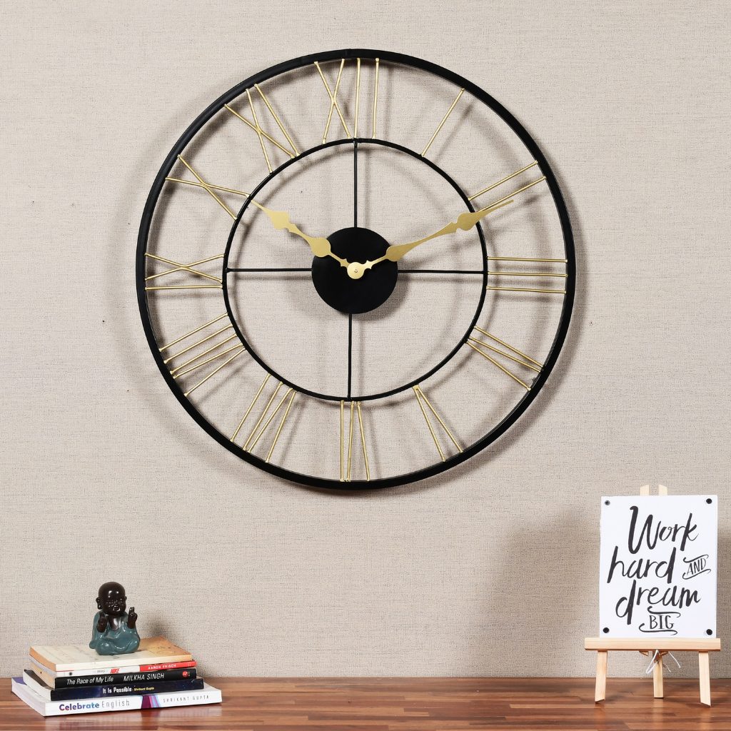 Artypillar Round Classic Iron Wall Clock - 24-Inch