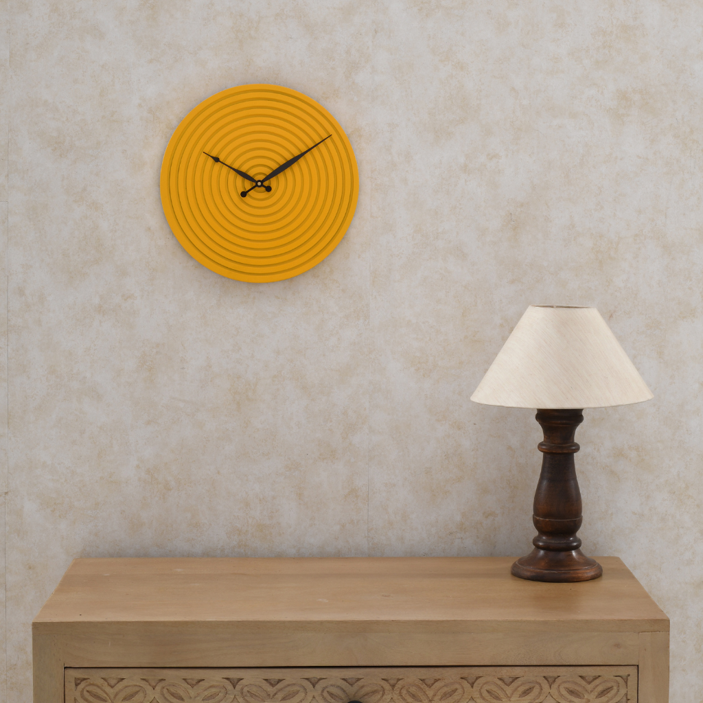 Artypillar Round Minimalist Wall Clock Concentric Design - 12-Inch