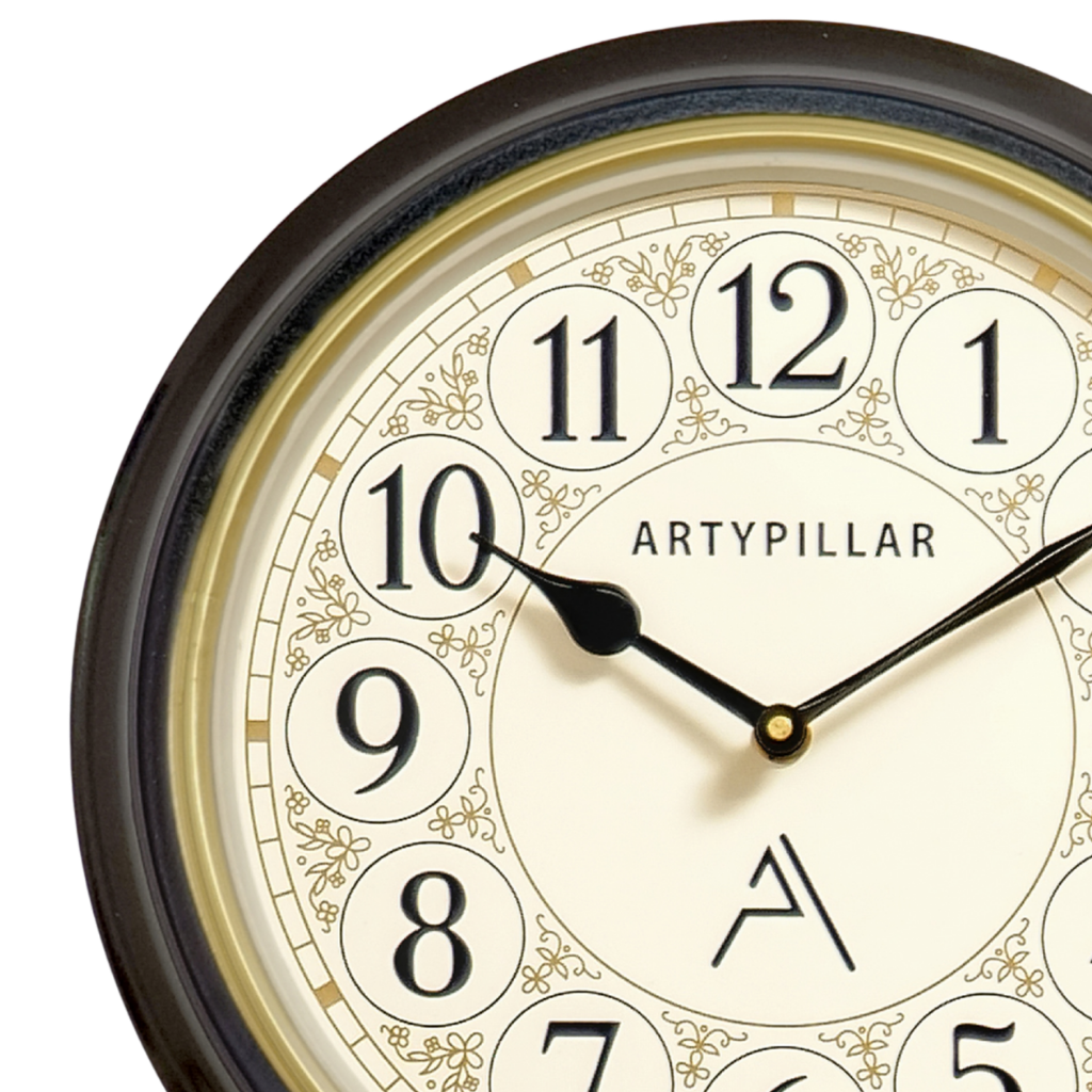 Artypillar Vintage Round Carved Wall Clock - 12-Inch