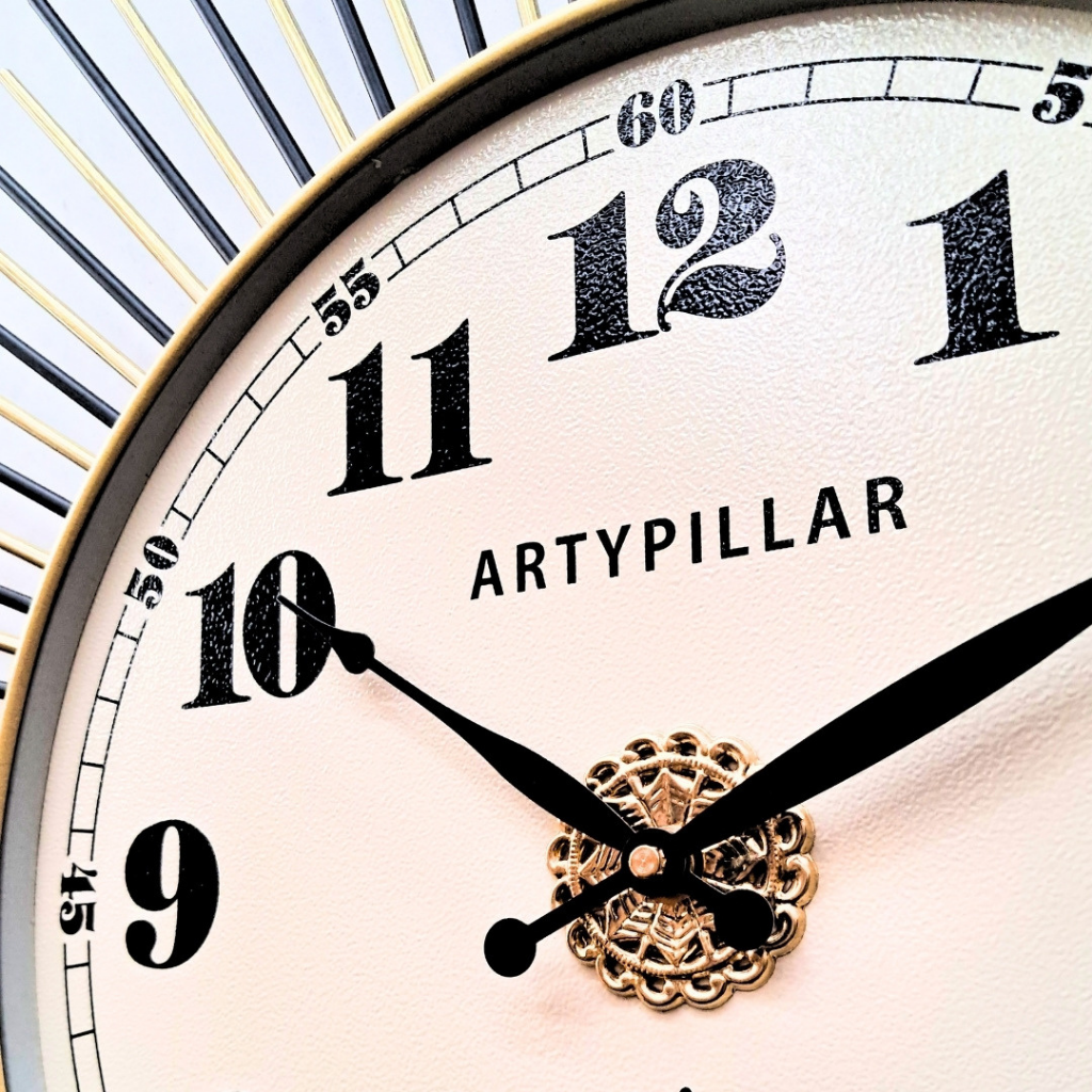 Artypillar Round Mid-Century Wall Clock - 24-Inch
