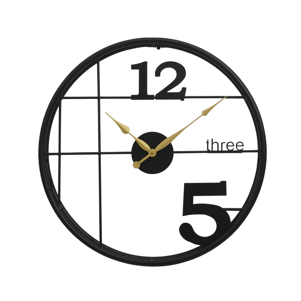 Artypillar Modern Grid Round Minimal Iron Wall Clock - 18-Inch