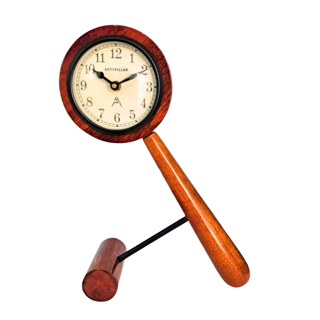 Artypillar 12-Inch Wooden Designer Table Clock