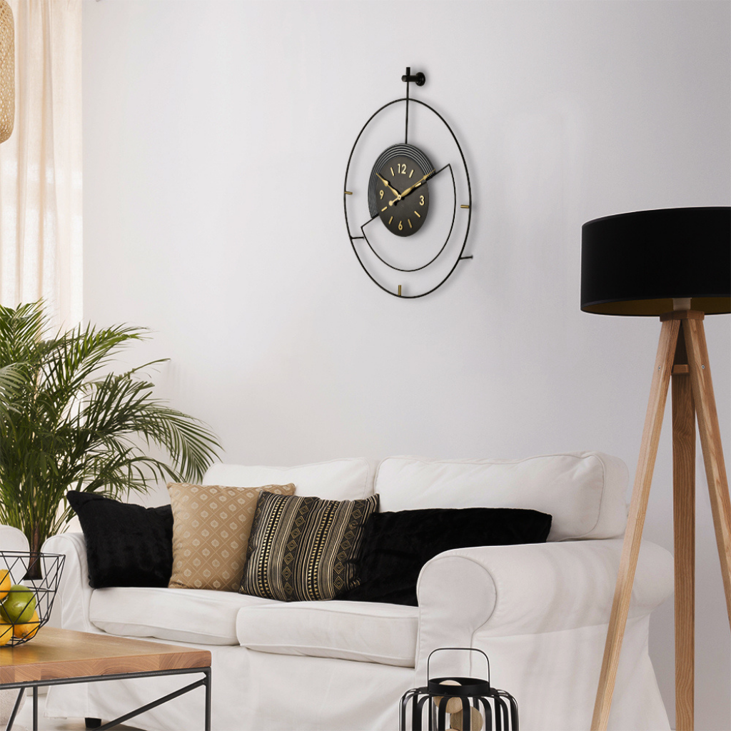 Artypillar Modern Geometric Round Minimalist Wall Clock - 30-Inch