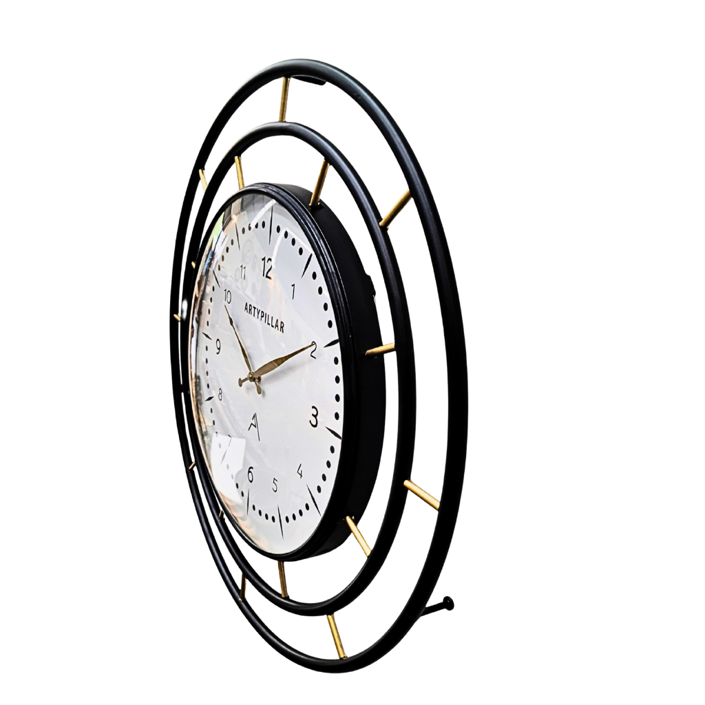 Artypillar Mid-Century Double Ring Designer Wall Clock – 24 Inch