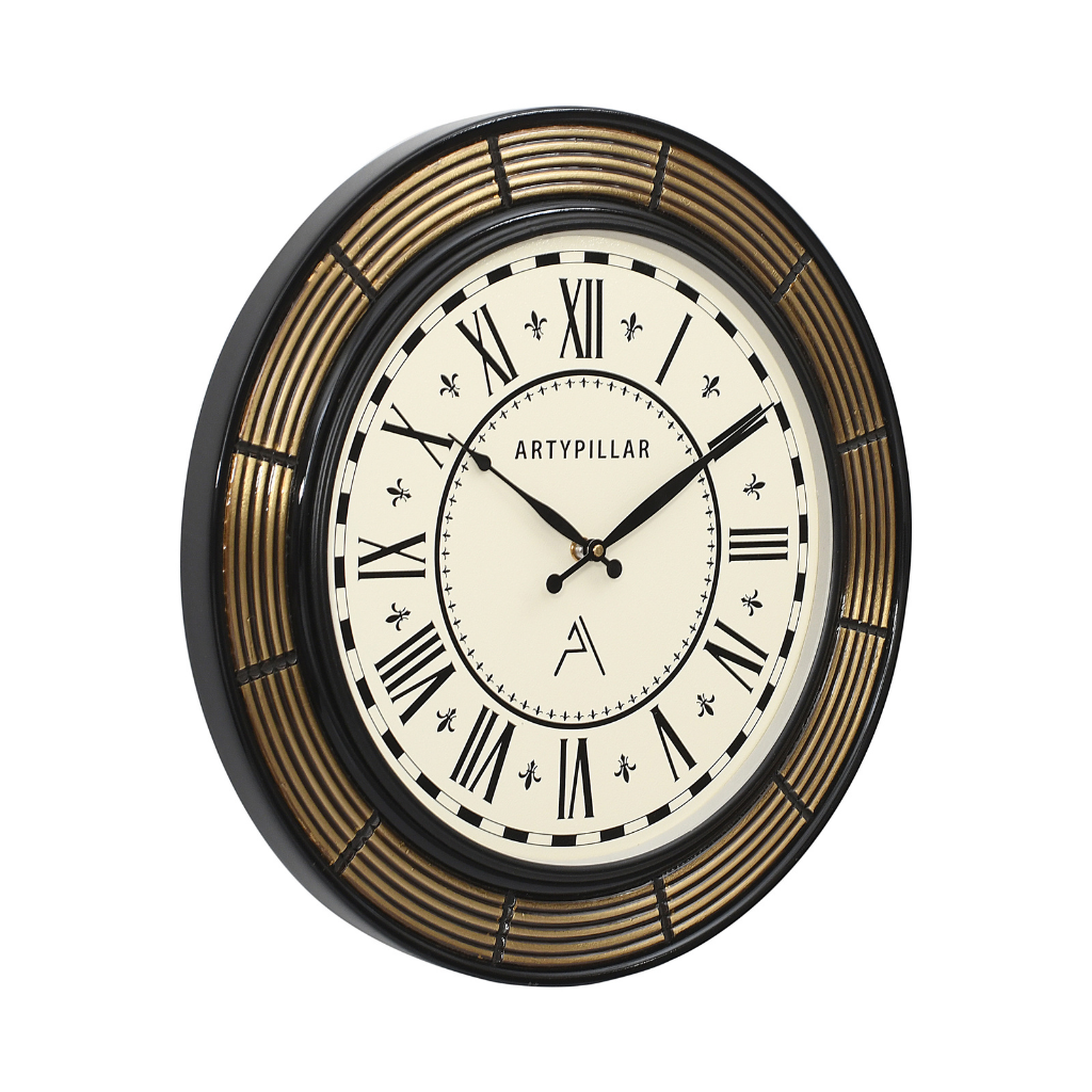 Artypillar 16-Inch Round Metal Emboss Wall Clock
