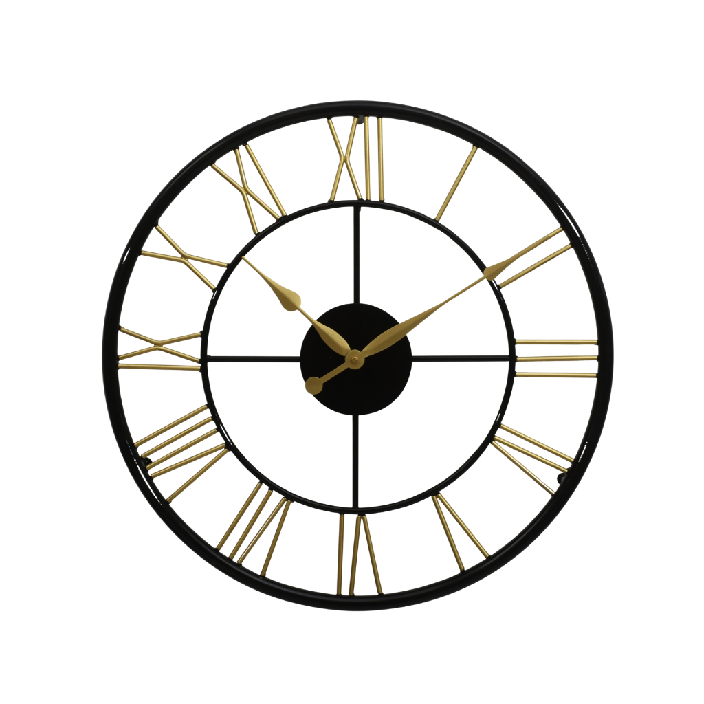 Artypillar 16-Inch Classic Iron Roman Numeral Wall Clock