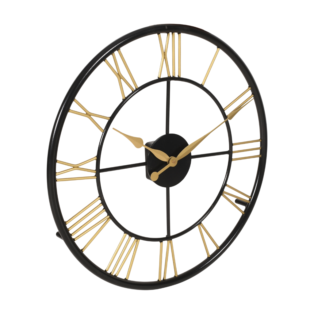 Artypillar 16-Inch Classic Iron Roman Numeral Wall Clock