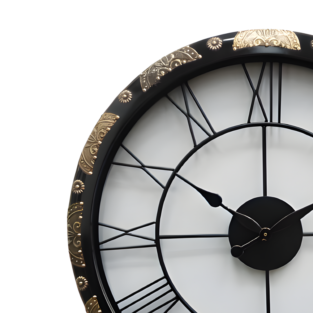 Artypillar Metal Emboss Round Wall Clock – 24 Inch