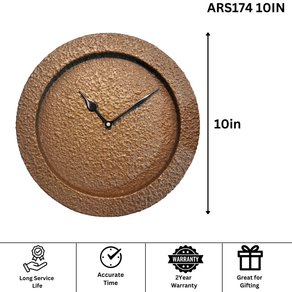 Artypillar Textured Minimal Designer Wall Clock – 10 Inch