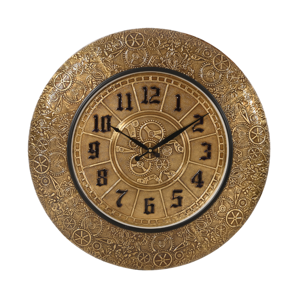 Artypillar Round Embossed Metal Wall Clock - 18-Inch