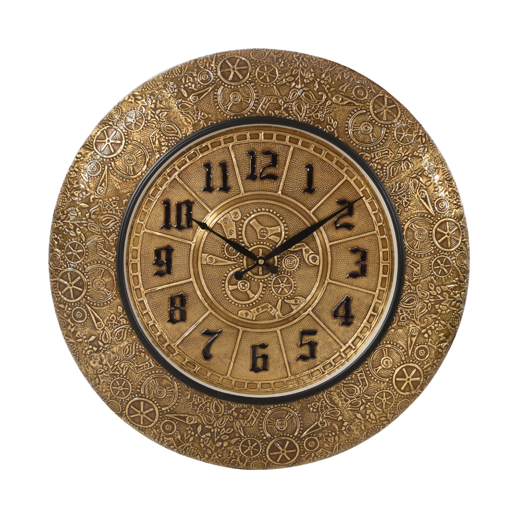 Artypillar Round Embossed Metal Wall Clock - 18-Inch