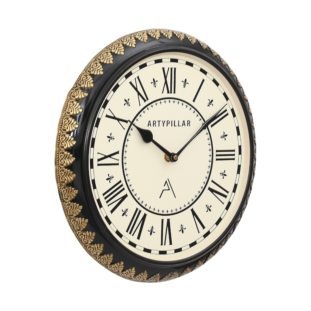 Artypillar 12-Inch Round Metal Emboss Wall Clock