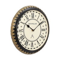 Artypillar 12-Inch Round Metal Emboss Wall Clock