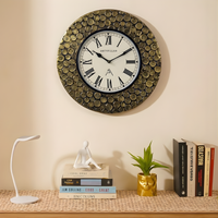 Artypillar Classic Roman Dial Metal Emboss Round Wall Clock – 16 Inch
