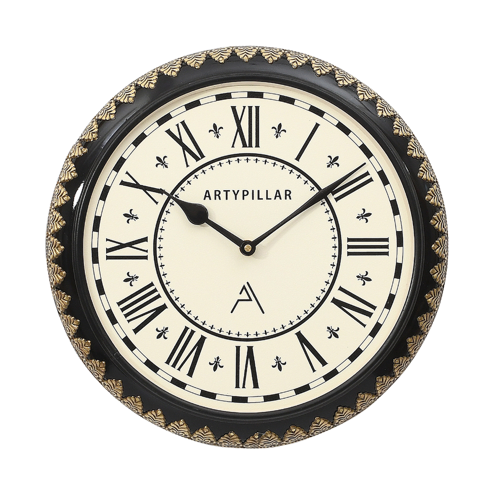 Artypillar 12-Inch Round Metal Emboss Wall Clock
