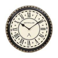 Artypillar 12-Inch Round Metal Emboss Wall Clock