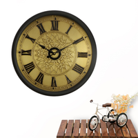 Artypillar Roman Numeral Round Embossed Metal Wall Clock - 18-Inch