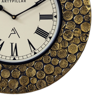 Artypillar Classic Roman Dial Metal Emboss Round Wall Clock – 16 Inch