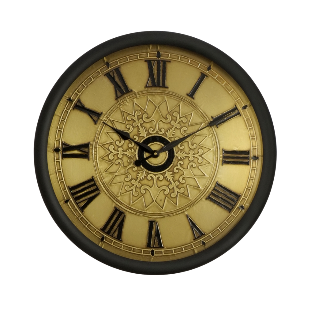 Artypillar Roman Numeral Round Embossed Metal Wall Clock - 18-Inch