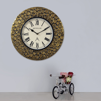 Artypillar Classic Roman Dial Metal Emboss Round Wall Clock – 16 Inch