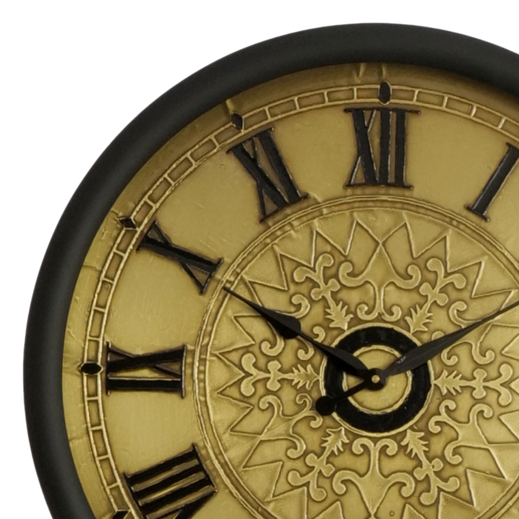 Artypillar Roman Numeral Round Embossed Metal Wall Clock - 18-Inch