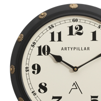 Artypillar 12-Inch Round Metal Emboss Decorative Wall Clock