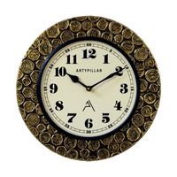 Artypillar Metal Emboss Classic Round Wall Clock - 12 Inch