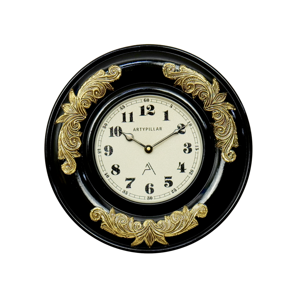 Artypillar Royal Metal Emboss Round Wall Clock - 12inch