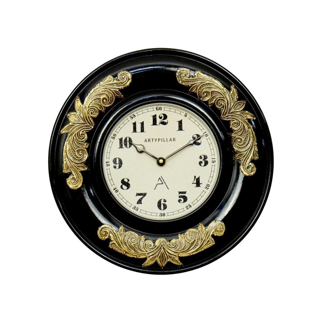 Artypillar Royal Metal Emboss Round Wall Clock - 12inch
