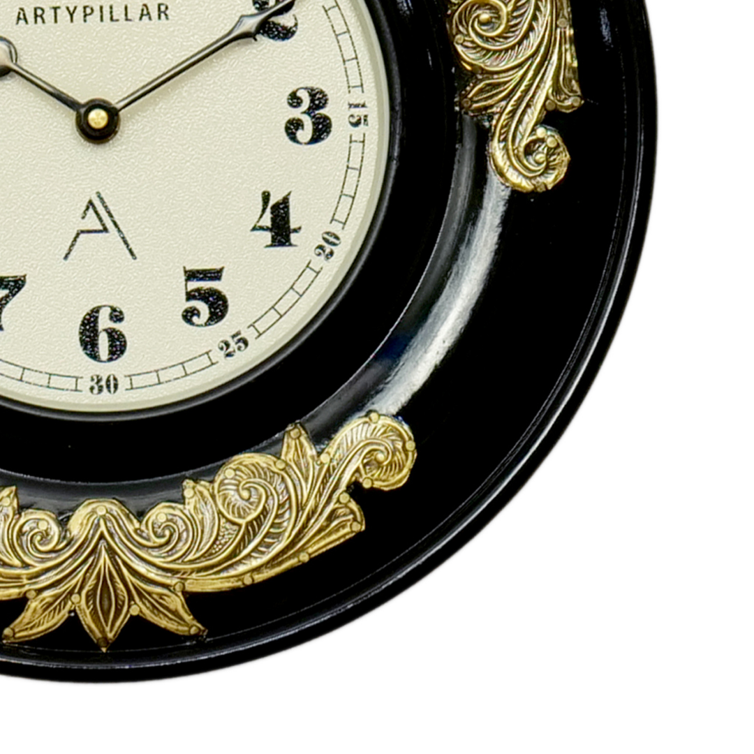 Artypillar Royal Metal Emboss Round Wall Clock - 12inch