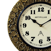 Artypillar Metal Emboss Classic Round Wall Clock - 12 Inch