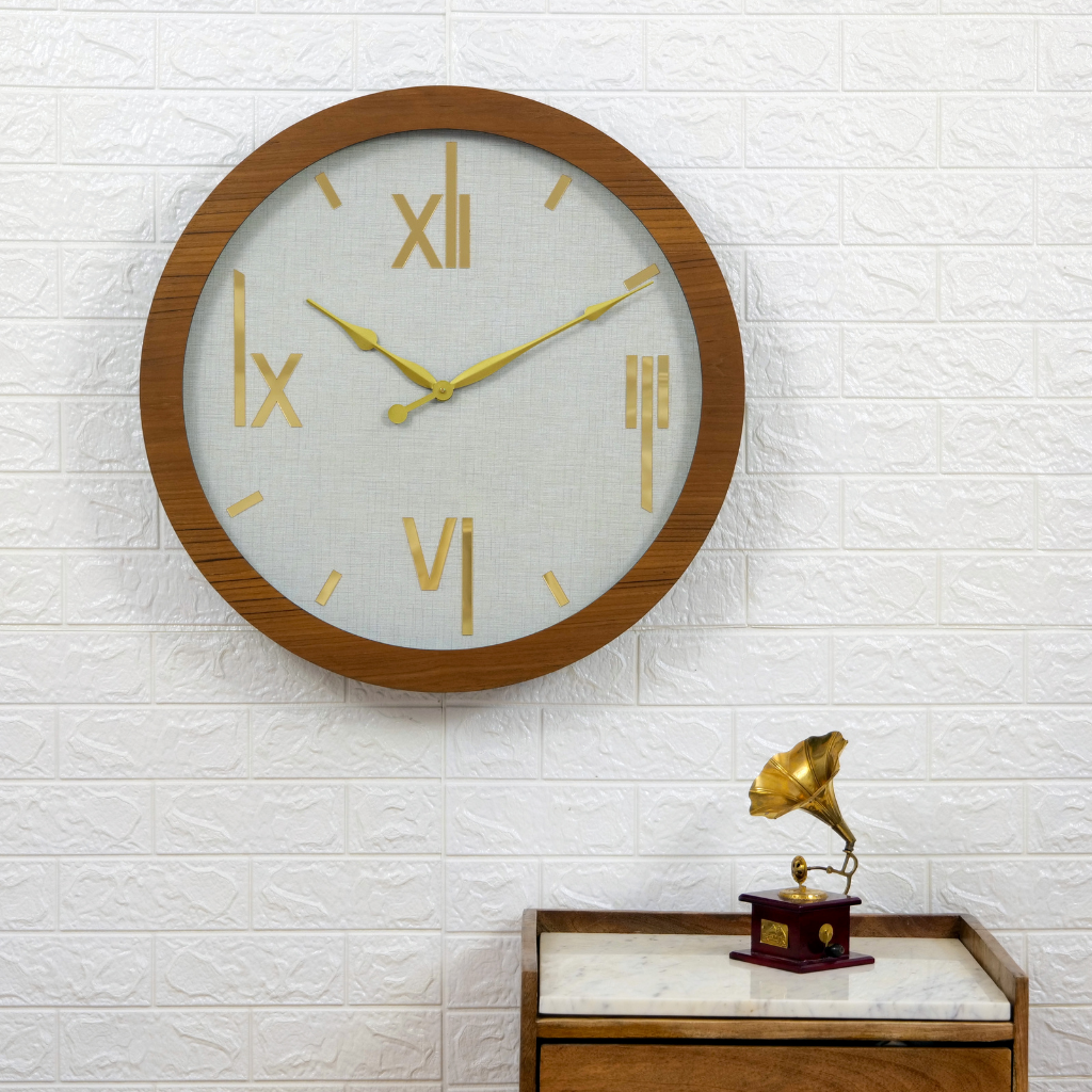 Artypillar Wooden Designer Round Wall Clock - 24 Inch