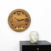 Artypillar Wooden Modern Designer Round Wall Clock - 14 Inch