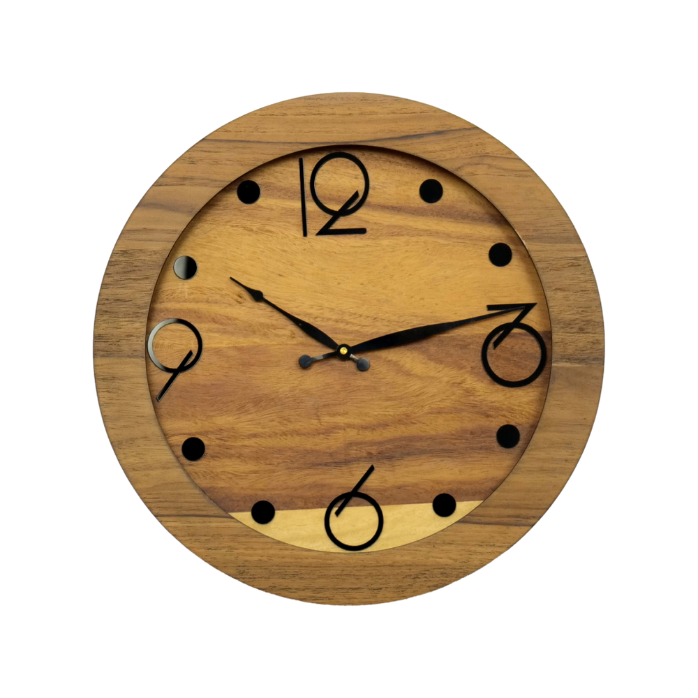 Artypillar Wooden Modern Designer Round Wall Clock - 14 Inch