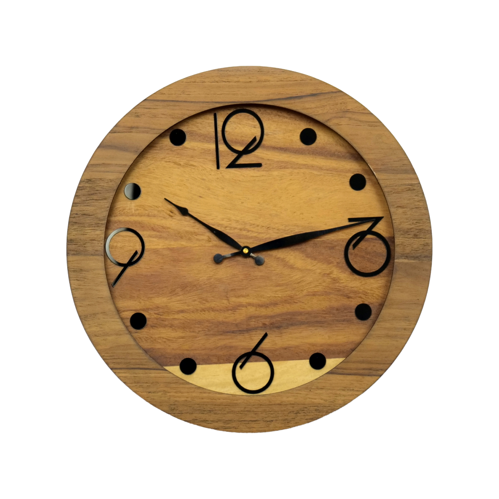 Artypillar Wooden Modern Designer Round Wall Clock - 14 Inch