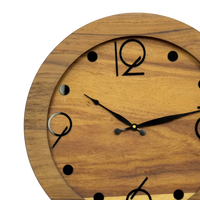 Artypillar Wooden Modern Designer Round Wall Clock - 14 Inch