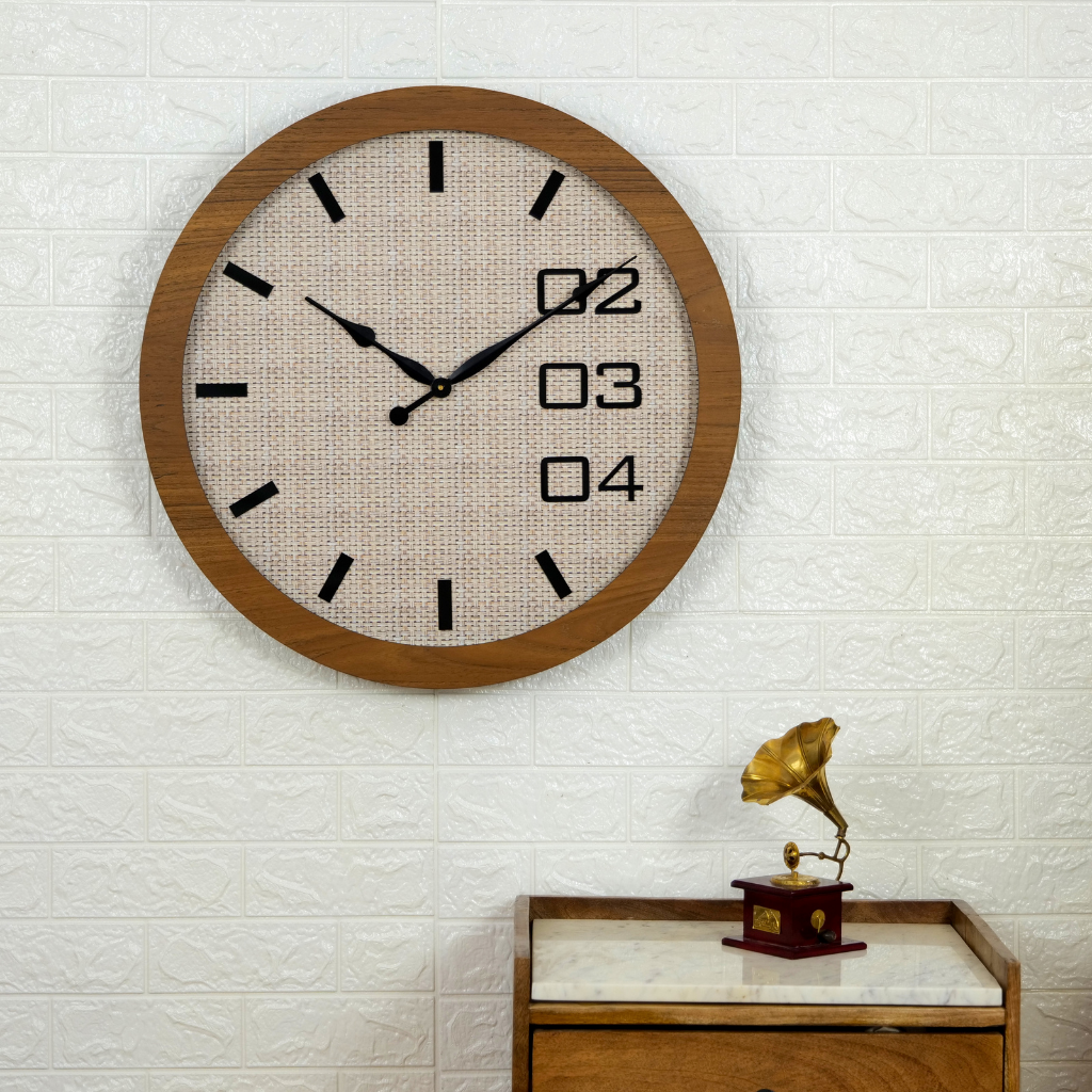 Artypillar Wooden Modern Designer Round Wall Clock - 24 Inch