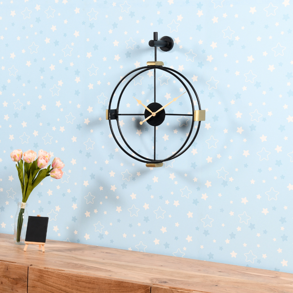 Artypillar Round Minimal Iron Wall Clock - 18-Inch