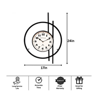 Artypillar 24-Inch Mid-Century Modern Metal Wall Clock