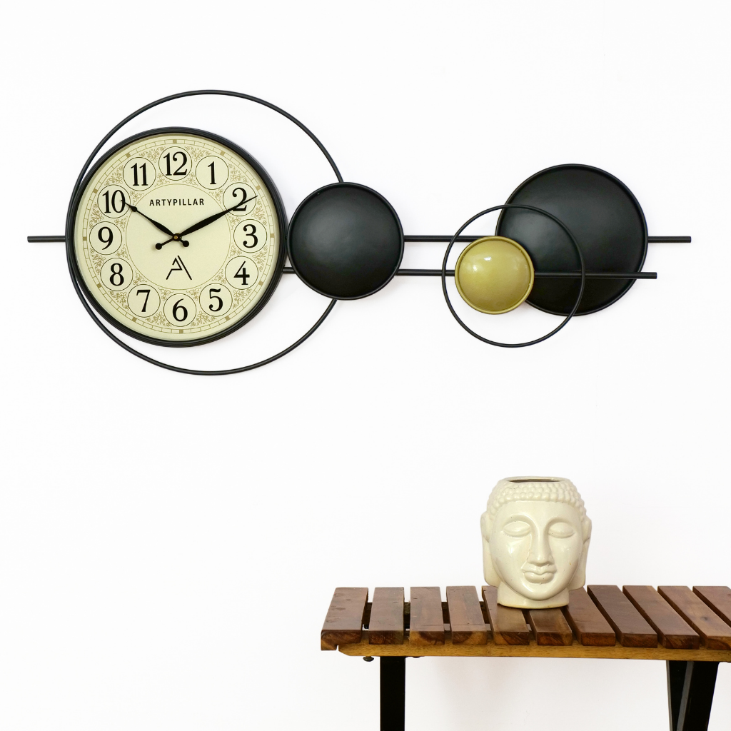 Artypillar 36-Inch Mid-Century Modern Metal Designer Wall Clock