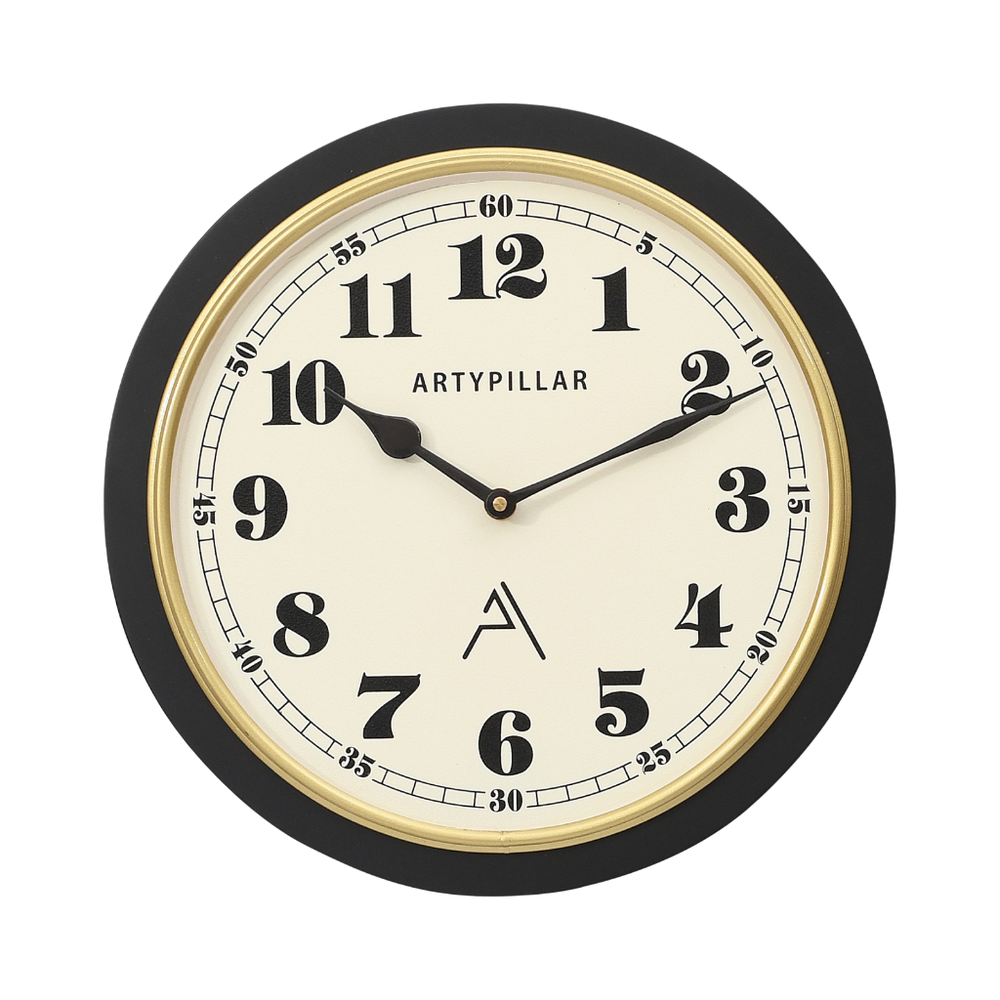 Artypillar Classic Round Carved Wall Clock - 12-Inch