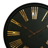 Artypillar Black & Gold Modern Designer Round Wall Clock - 24 Inch