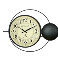 Artypillar 36-Inch Mid-Century Modern Metal Designer Wall Clock