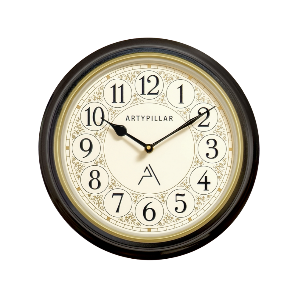 Artypillar Vintage Round Carved Wall Clock - 12-Inch