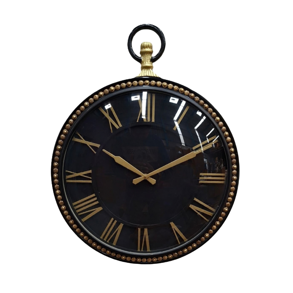 Artypillar Metal Emboss Roman Dial Round Wall Clock – 16 Inch