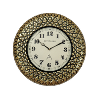 Artypillar Metal Emboss Floral Designer Round Wall Clock - 16 Inch