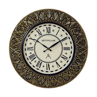 Artypillar Metal Emboss Vintage Designer Round Wall Clock - 18 Inch