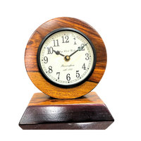 Artypillar 6-Inch Wooden Round Table Clock